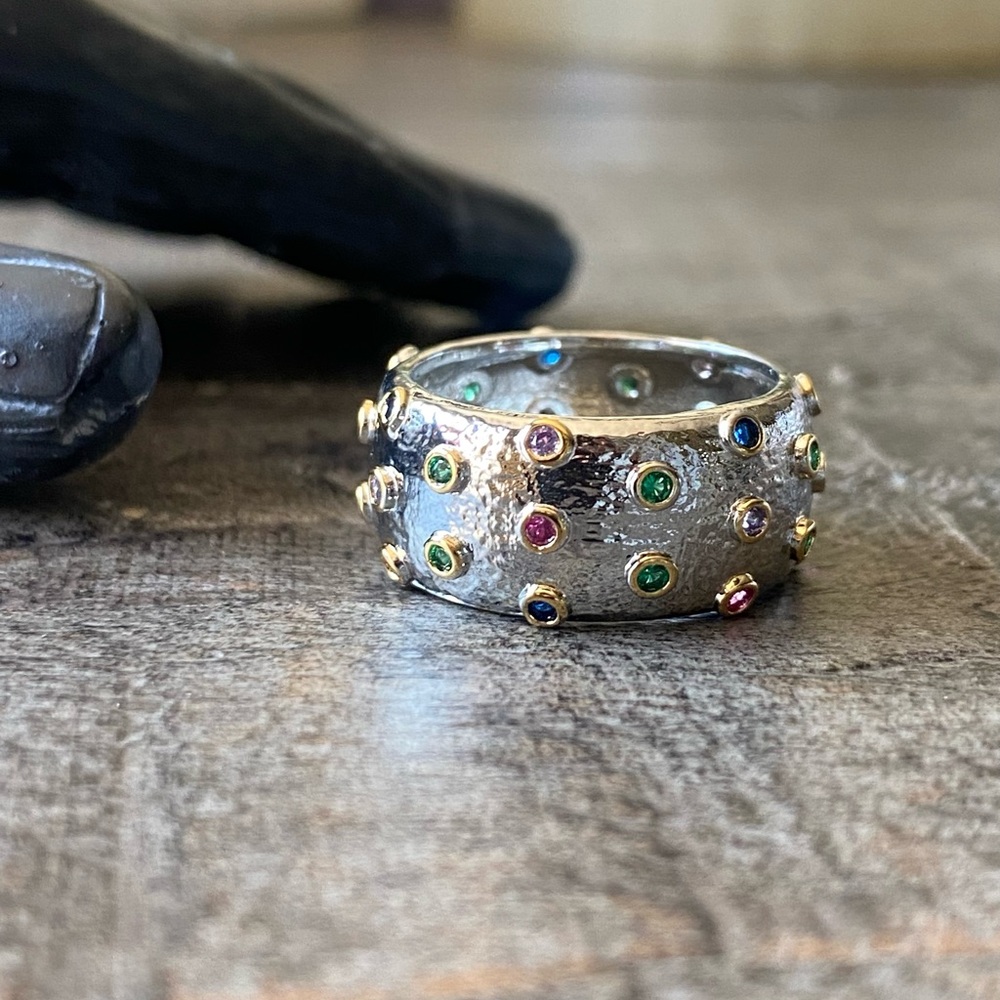 NEW Silver & Gemstone Cocktail Ring - Picture 4 of 10
